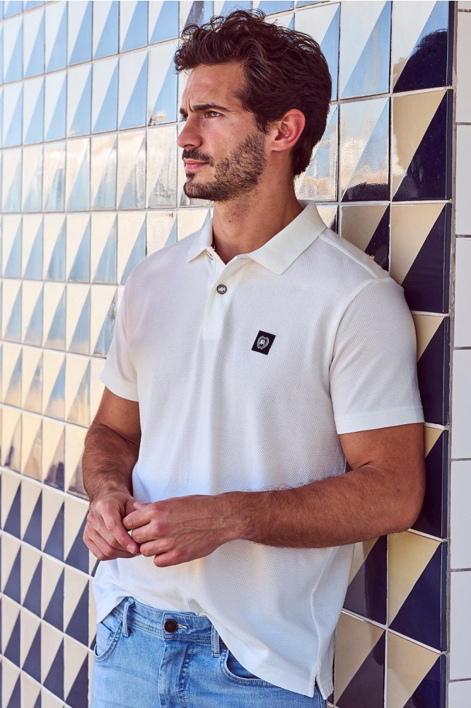 POLO IN ZACHTE WAFELPIQUE KWALITEIT 2543204 103 Broken white